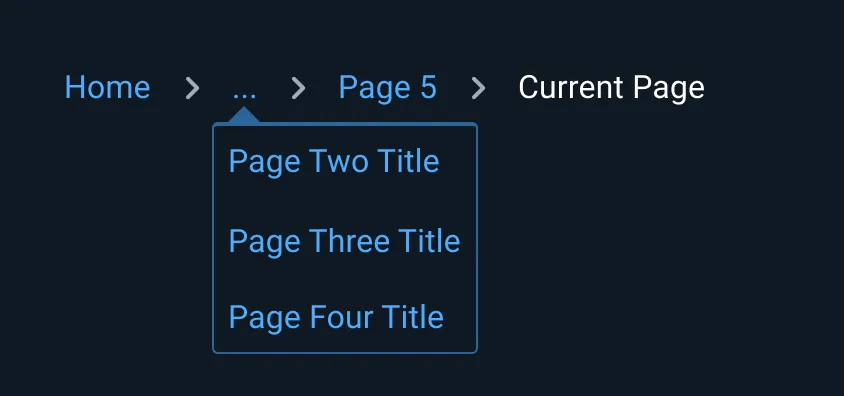 Do: Nest all truncated links under a single ellipsis if more than one Breadcrumb item needs to be truncated.